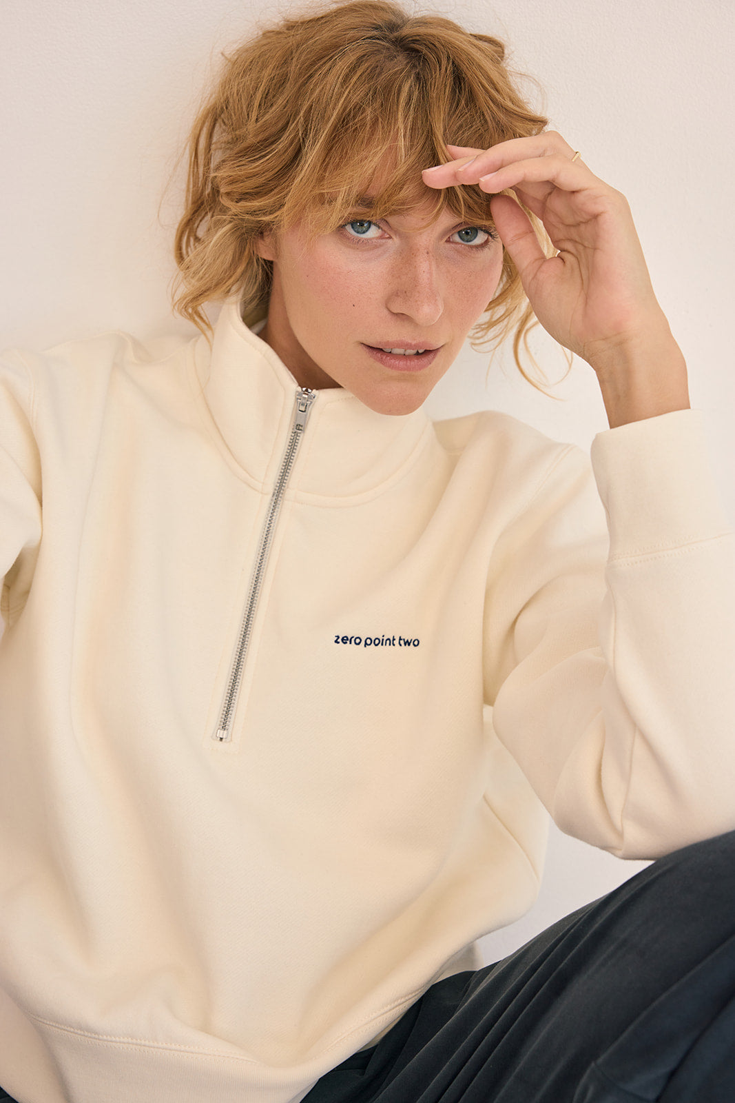 SIDE ZIP HALF MOCKNECK ホワイト　Lサイズ ZPT Half-Zipper - Women – Zero Point Two